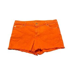 Michael Kors Shorts Denim Women’s 10 Orange 3” Inseam Frayed Hem $80 NWT
